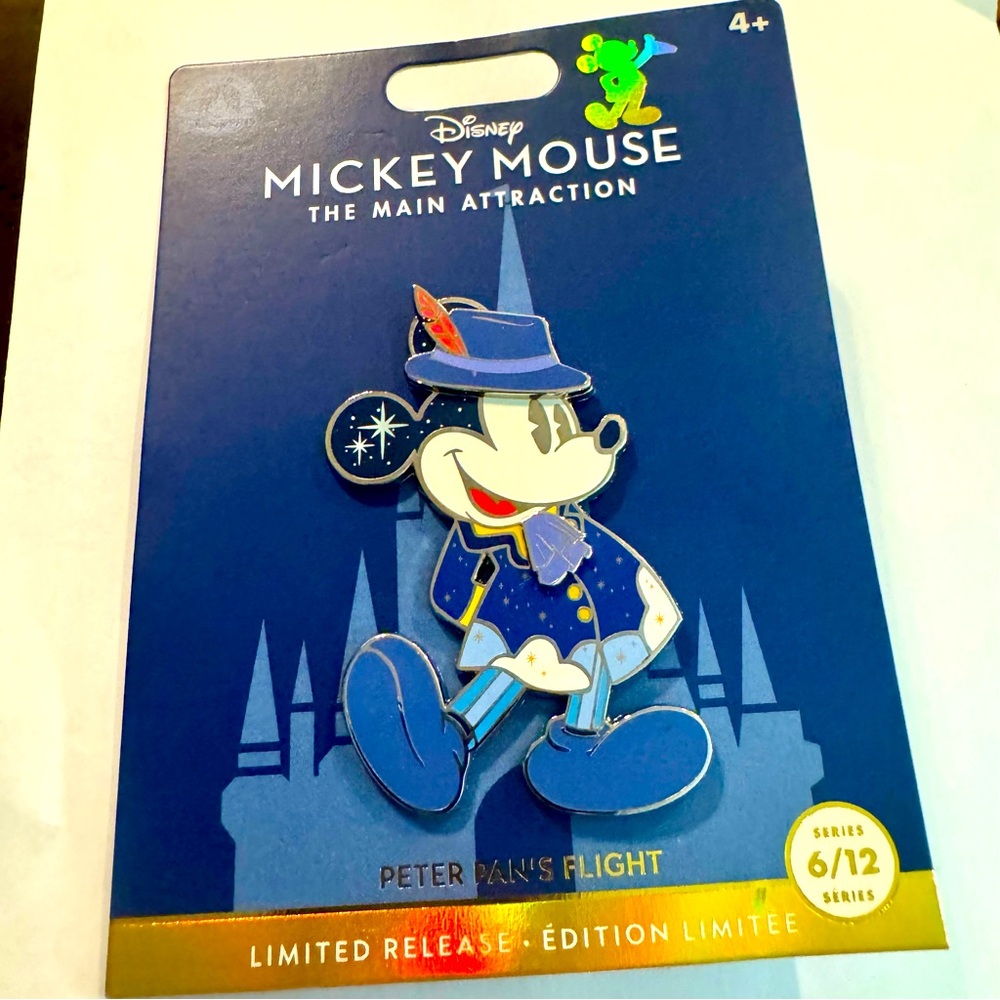 NWT. Disney Mickey Mouse The Main Attraction Peter Pan's Flight LE large Pin